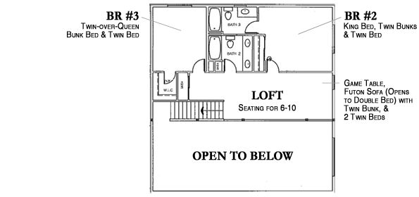 Cabin Near Suncadia Top Floor Plan